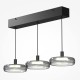 Maytoni-MOD498PL-L25BK1 - Float - Black 3 Light LED over Island Fitting with Smoked Glass