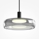 Maytoni-MOD498PL-L25BK1 - Float - Black 3 Light LED over Island Fitting with Smoked Glass