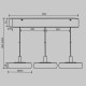 Maytoni-MOD498PL-L25BK1 - Float - Black 3 Light LED over Island Fitting with Smoked Glass