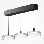 Float - Black 3 Light LED over Island Fitting with Clear Glass