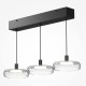 Maytoni-MOD498PL-L25BK - Float - Black 3 Light LED over Island Fitting with Clear Glass