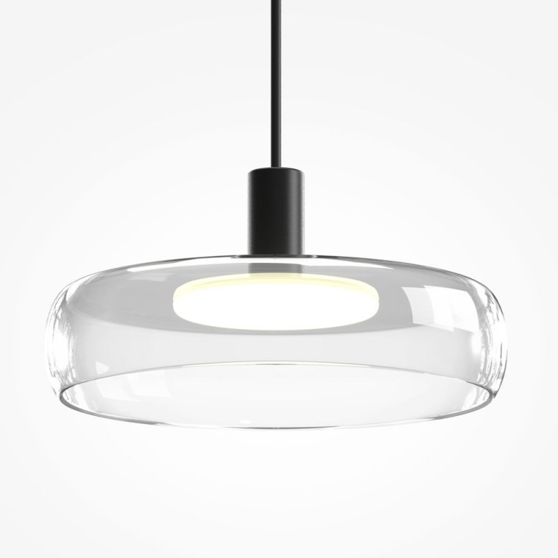 Maytoni-MOD498PL-L25BK - Float - Black 3 Light LED over Island Fitting with Clear Glass
