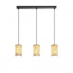 Maris - Black 3 Light over Island Fitting with White Seashells