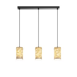 Maris - Black 3 Light over Island Fitting with White Seashells