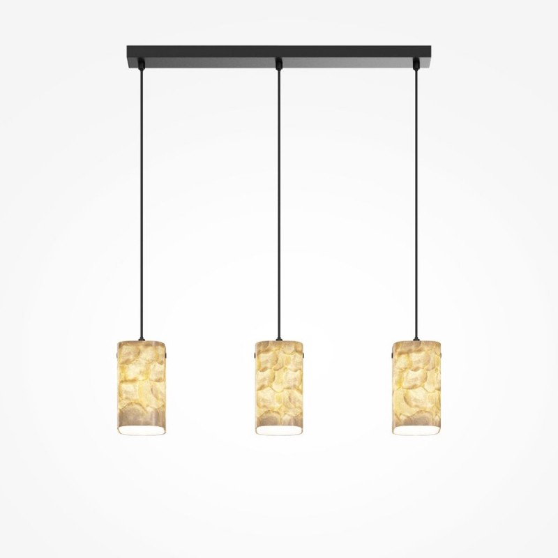 Maytoni-MOD499PL-03B - Maris - Black 3 Light over Island Fitting with White Seashells