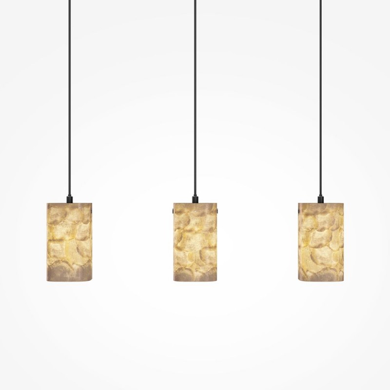 Maytoni-MOD499PL-03B - Maris - Black 3 Light over Island Fitting with White Seashells
