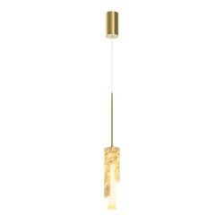 Maris - Gold LED Pendant with White Seashells