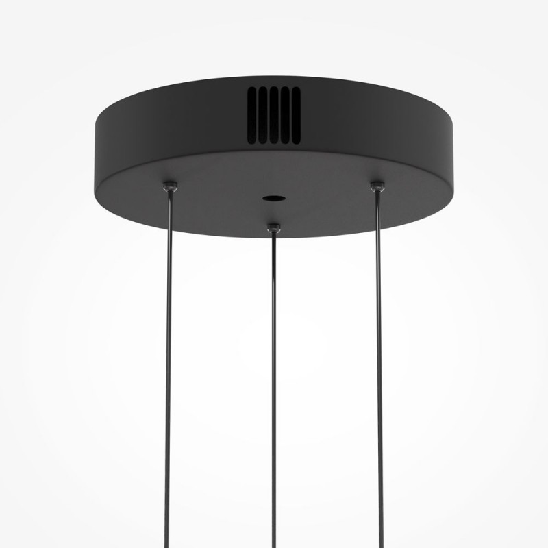 Maytoni-MOD501PL-L20BK1 - Bassa - Black LED Pendant with Brown Glass