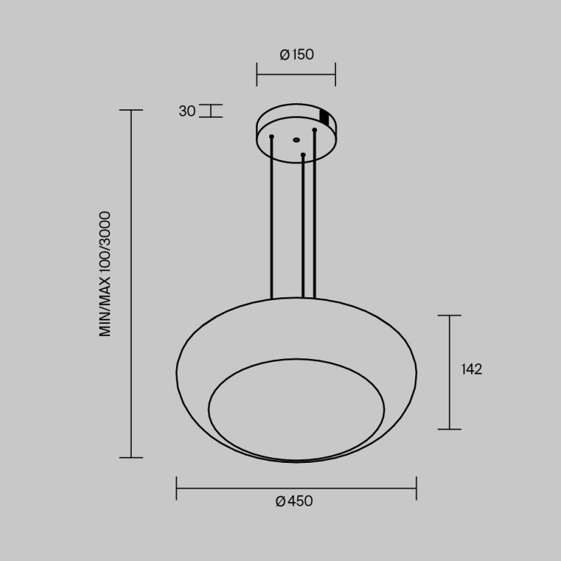 Maytoni-MOD501PL-L20BK1 - Bassa - Black LED Pendant with Brown Glass