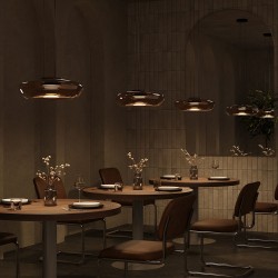 Bassa - Black LED Pendant with Olive Green Glass
