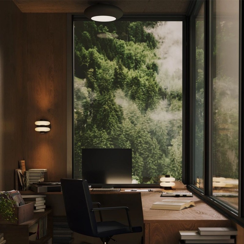 Maytoni-MOD507CL-L12GRK - Aros - Grey LED Semi Flush