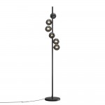 Dallas - Matt Black 6 Light Floor Lamp with Smoked Mirrored Glass