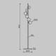 Maytoni-MOD545FL-06B - Dallas - Matt Black 6 Light Floor Lamp with Smoked Mirrored Glass