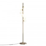 Dallas - Gold 6 Light Floor Lamp with White Glass
