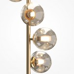 Dallas - Gold 6 Light Floor Lamp with Amber Mirrored Glass