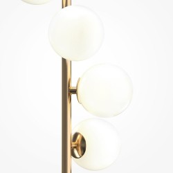 Dallas - Gold 6 Light Floor Lamp with White Glass