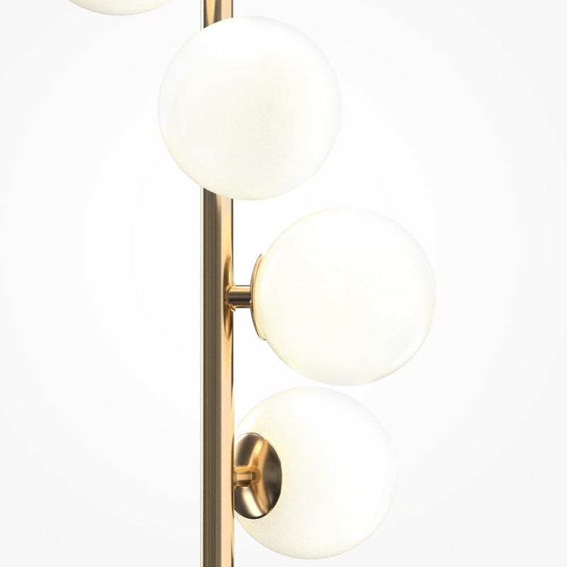 Maytoni-MOD545FL-06G - Dallas - Gold 6 Light Floor Lamp with White Glass