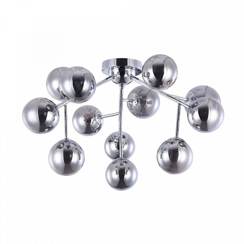 Maytoni-MOD545PL-12CH - Dallas - Chrome 12 Light Ceiling Lamp with Smoked Mirrored Glass