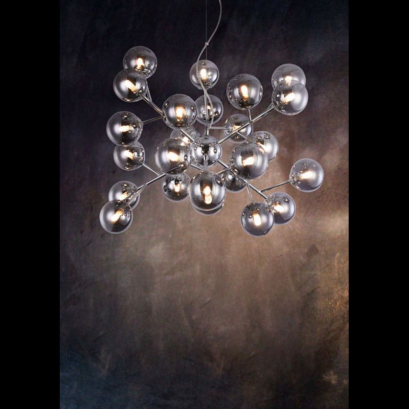 Maytoni-MOD545PL-24CH - Dallas - Chrome 24 Light Centre Fitting with Smoked Mirrored Glass