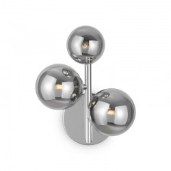Dallas - Chrome 3 Light Wall Lamp with Smoked Mirrored Glass Dallas - Chrome 3 Light Wall Lamp with Smoked Mirrored Glass
