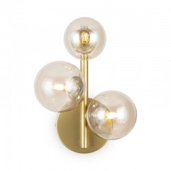 Dallas - Gold 3 Light Wall Lamp with Amber Mirrored Glass Dallas - Gold 3 Light Wall Lamp with Amber Mirrored Glass