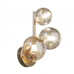 Dallas - Gold 3 Light Wall Lamp with Amber Mirrored Glass Dallas - Gold 3 Light Wall Lamp with Amber Mirrored Glass