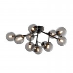 Dallas - Matt Black 12 Light Ceiling Lamp with Smoked Mirrored Glass Dallas - Matt Black 12 Light Ceiling Lamp with Smoked Mirrored Glass