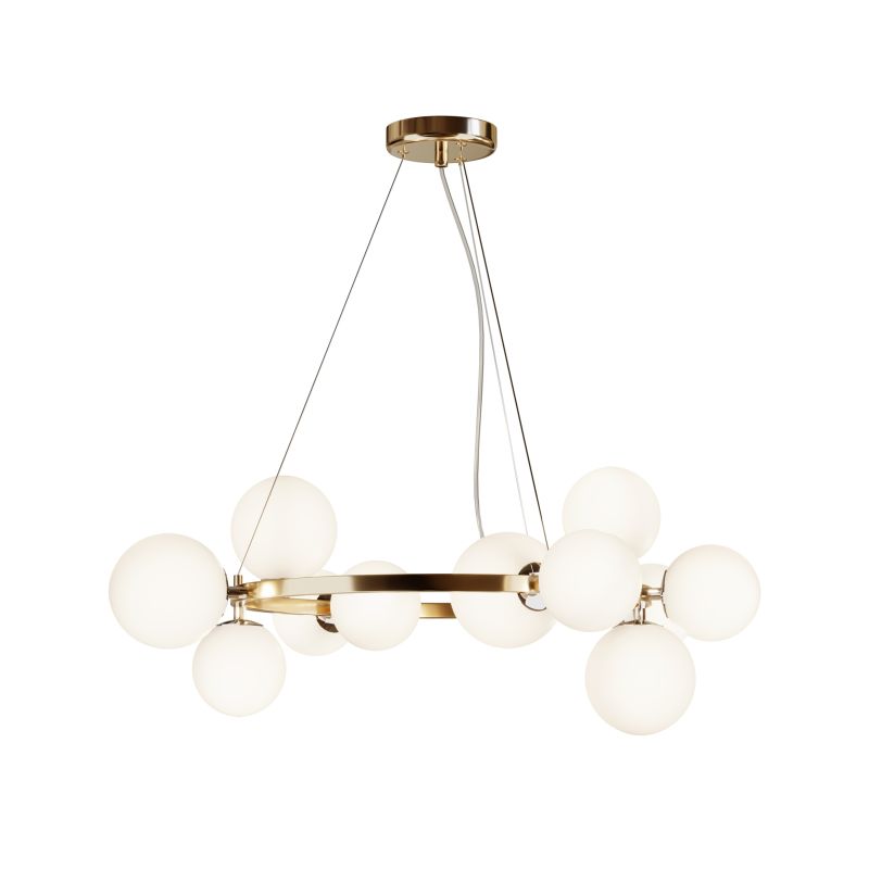 Maytoni-MOD545PL-11BS - Dallas - Brass 11 Light Centre Fitting with White Glass