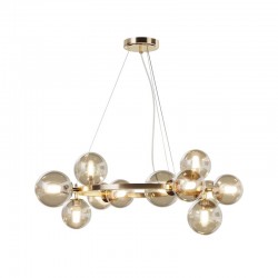 Dallas - Gold 11 Light Centre Fitting with Amber Mirrored Glass Dallas - Gold 11 Light Centre Fitting with Amber Mirrored Glass