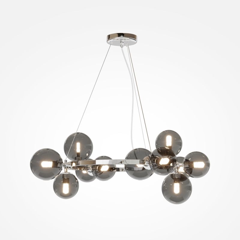 Maytoni-MOD545PL-11CH - Dallas - Chrome 11 Light Centre Fitting with Smoked Mirrored Glass