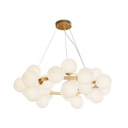 Dallas - Brass 25 Light Centre Fitting with White Glass Dallas - Brass 25 Light Centre Fitting with White Glass