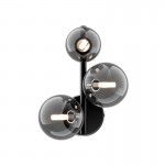 Dallas - Matt Black 3 Light Wall Lamp with Smoked Mirrored Glass Dallas - Matt Black 3 Light Wall Lamp with Smoked Mirrored Glass