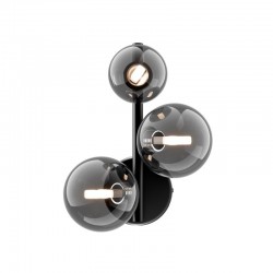 Dallas - Matt Black 3 Light Wall Lamp with Smoked Mirrored Glass Dallas - Matt Black 3 Light Wall Lamp with Smoked Mirrored Glass