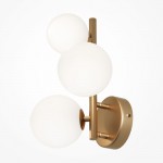 Dallas - Brass 3 Light Wall Lamp with White Glass Dallas - Brass 3 Light Wall Lamp with White Glass