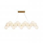 Dallas - Brass 25 Light over Island Fitting with White Glass Dallas - Brass 25 Light over Island Fitting with White Glass