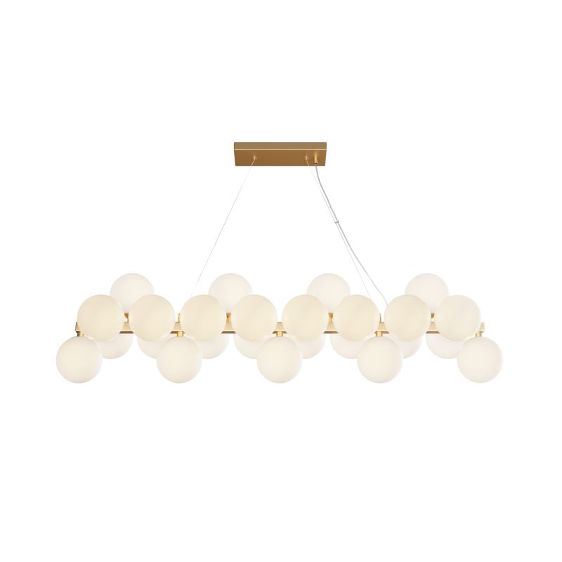 Maytoni-MOD547PL-25BS - Dallas - Brass 25 Light over Island Fitting with White Glass