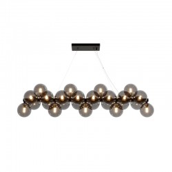 Dallas - Matt Black 25 Light over Island Fitting with Smoked Mirrored Glass Dallas - Matt Black 25 Light over Island Fitting with Smoked Mirrored Glass