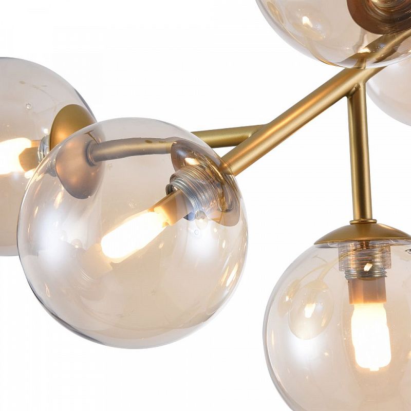 Ceiling Lights - Dallas - Modern Amber Glass 12 Light Ceiling Lamp -Gold Maytoni-MOD545PL-12G - Dallas - Modern Amber Glass 12 Light Ceiling Lamp -Gold