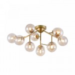 Dallas - Matt Gold 12 Light Ceiling Lamp with Amber Mirrored Glass  Dallas - Matt Gold 12 Light Ceiling Lamp with Amber Mirrored Glass