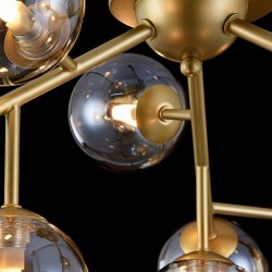 Dallas - Matt Gold 12 Light Ceiling Lamp with Amber Mirrored Glass  Dallas - Matt Gold 12 Light Ceiling Lamp with Amber Mirrored Glass