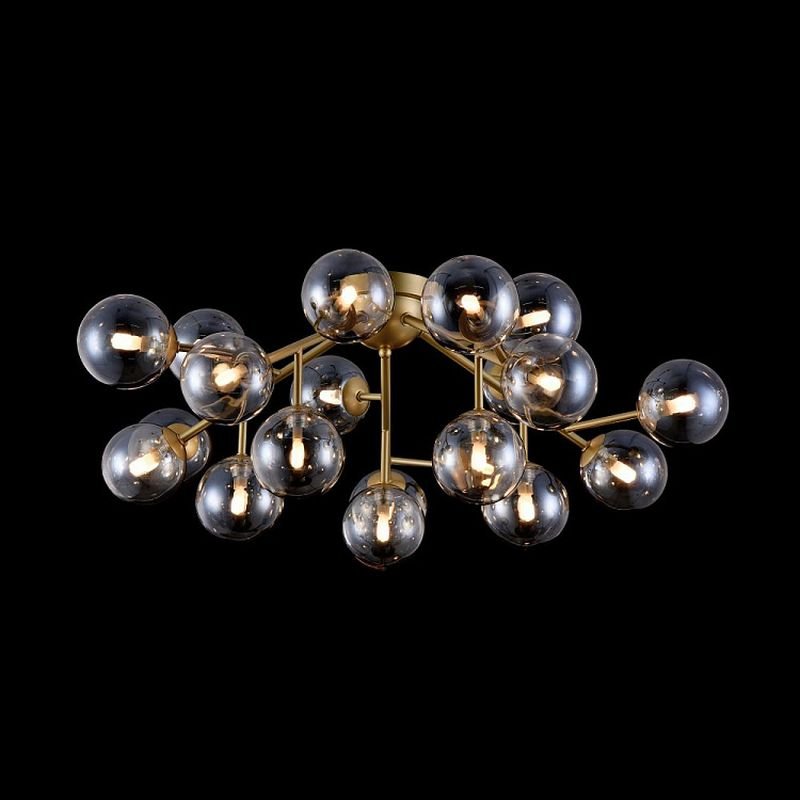 Ceiling Lights - Dallas - Modern Amber Glass 20 Light Ceiling Lamp -Gold Maytoni-MOD545PL-20G - Dallas - Modern Amber Glass 20 Light Ceiling Lamp -Gold