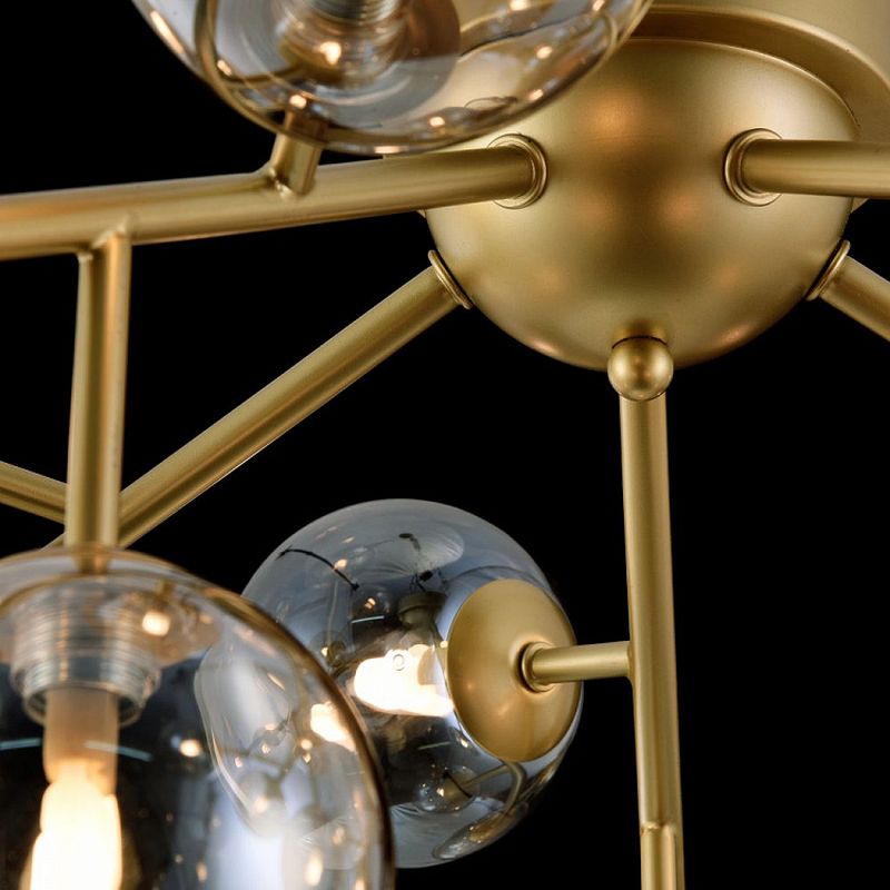 Ceiling Lights - Dallas - Modern Amber Glass 20 Light Ceiling Lamp -Gold Maytoni-MOD545PL-20G - Dallas - Modern Amber Glass 20 Light Ceiling Lamp -Gold