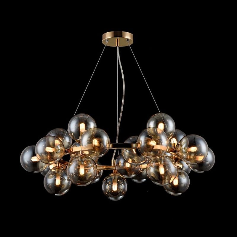 Maytoni-MOD548PL-25G - Dallas - Gold 25 Light Centre Fitting with Amber Mirrored Glass