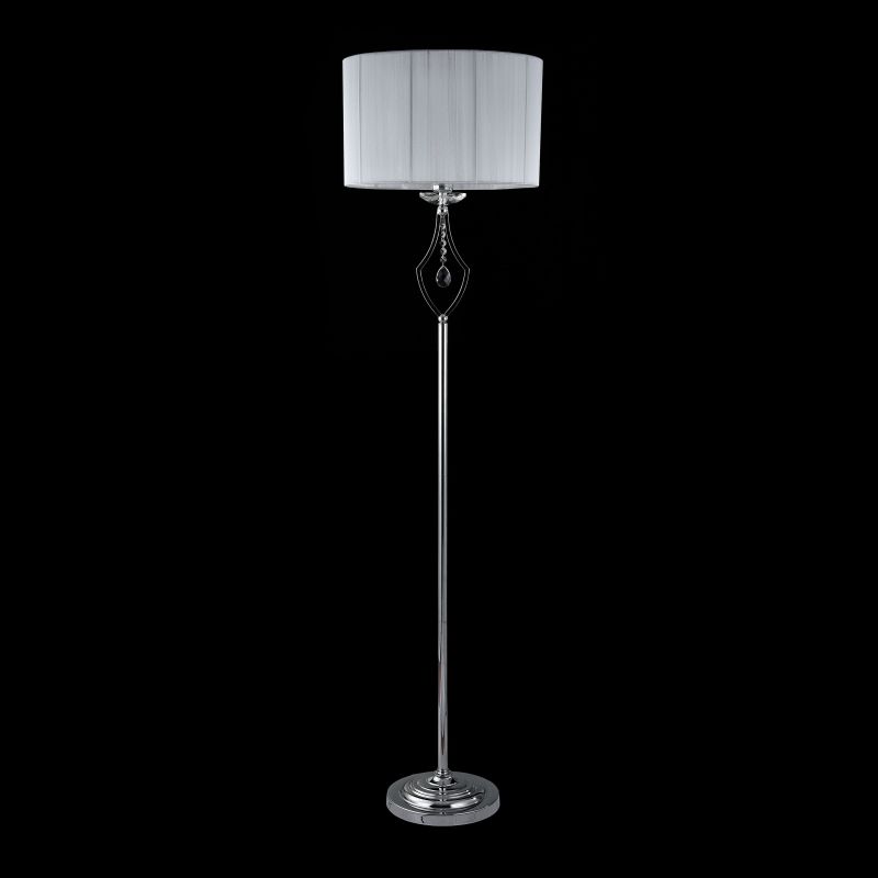 Table & Floor Lamp - Miraggio - White Fabric with Chrome & Crystal Floor Lamp Maytoni-MOD602-FL-01-N - Miraggio - White Fabric with Chrome & Crystal Floor Lamp