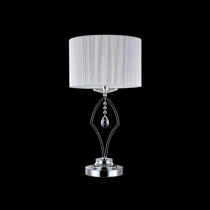 Table & Floor Lamp - Miraggio - White Fabric with Chrome & Crystal Table Lamp Maytoni-MOD602-TL-01-N - Miraggio - White Fabric with Chrome & Crystal Table Lamp