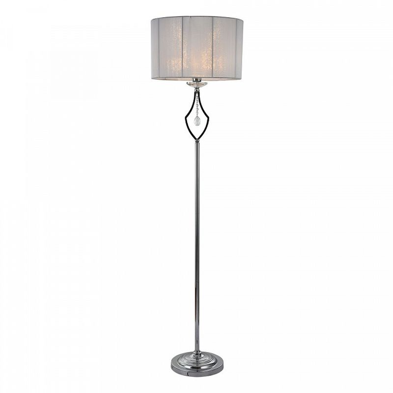 Table & Floor Lamp - Miraggio - White Fabric with Chrome & Crystal Floor Lamp Maytoni-MOD602-FL-01-N - Miraggio - White Fabric with Chrome & Crystal Floor Lamp
