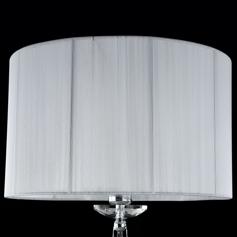 Table & Floor Lamp - Miraggio - White Fabric with Chrome & Crystal Floor Lamp Maytoni-MOD602-FL-01-N - Miraggio - White Fabric with Chrome & Crystal Floor Lamp