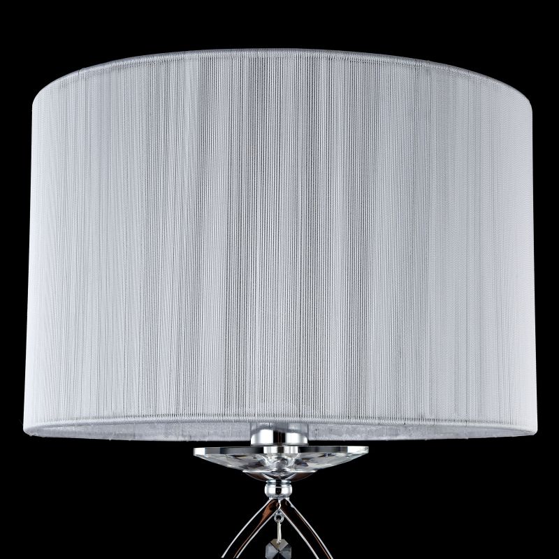 Table & Floor Lamp - Miraggio - White Fabric with Chrome & Crystal Table Lamp Maytoni-MOD602-TL-01-N - Miraggio - White Fabric with Chrome & Crystal Table Lamp