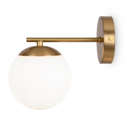 Marble - Brass Wall Lamp with Opal Glass