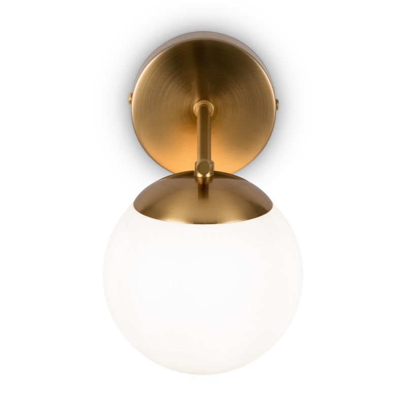 Maytoni-MOD187WL-01BS - Marble - Antique Brass Wall Lamp with Opal Glass